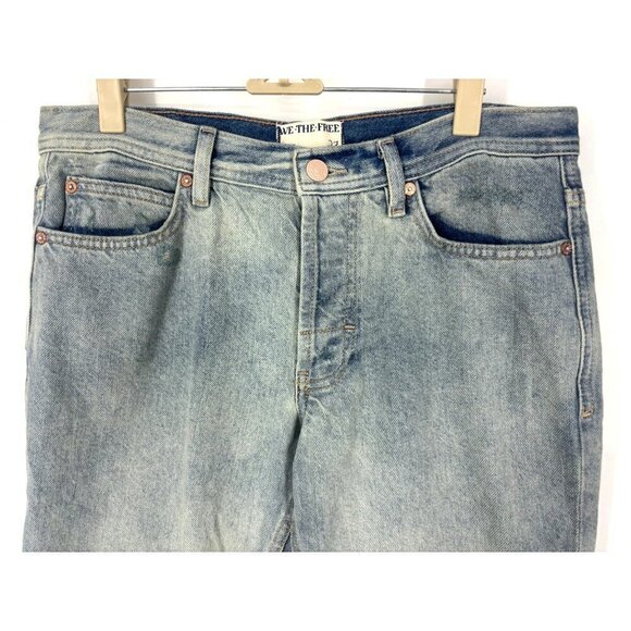 NWOT Free People Light Wash Straight Leg Jeans Blue 27 - Picture 3 of 6